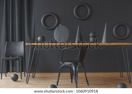 Similar – Image, Stock Photo A warm moody room, wooden guesthouse, messy sheets, two beds