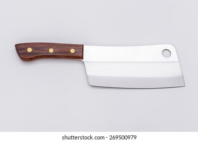 Wooden handle Cleavers on white screen 