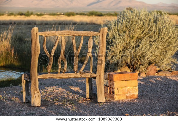 Wooden Handmade Bench Decorative Wood Pieces Stock Photo Edit Now