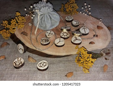 Wooden Handmade Witch Runes