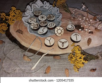 Wooden Handmade Witch Runes