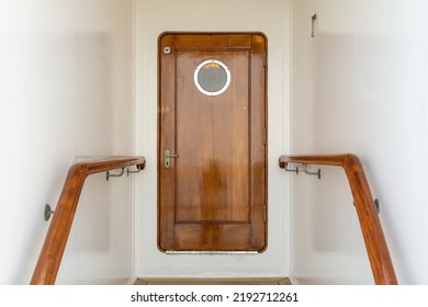 Wooden Hatch On An Historic Boat