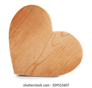 Wooden heart for mother's day isolated on white