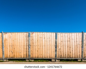 Wooden Hoarding Wall At A Construction Site