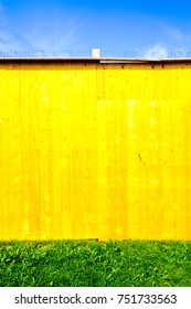 Wooden Hoarding Wall At A Construction Site