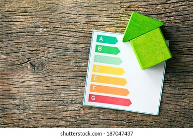 the wooden house with energy efficiency levels - Powered by Shutterstock