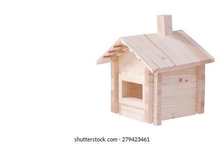 Wooden House Isolated On White Background