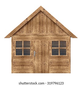 Wooden house isolated on a white background - Powered by Shutterstock