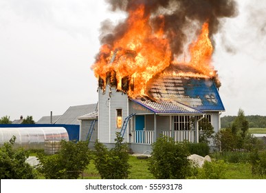 Wooden House On Fire