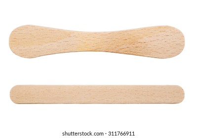 Wooden ice-cream sticks isolated on white background - Shutterstock ID 311766911