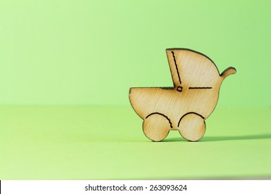 wooden baby carriage