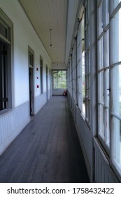 Wooden indoor corridor in a traditional Japanese building - Shutterstock ID 1758432422