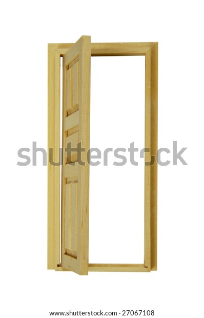 Wooden Interior Door Five Panels Used Royalty Free Stock Image