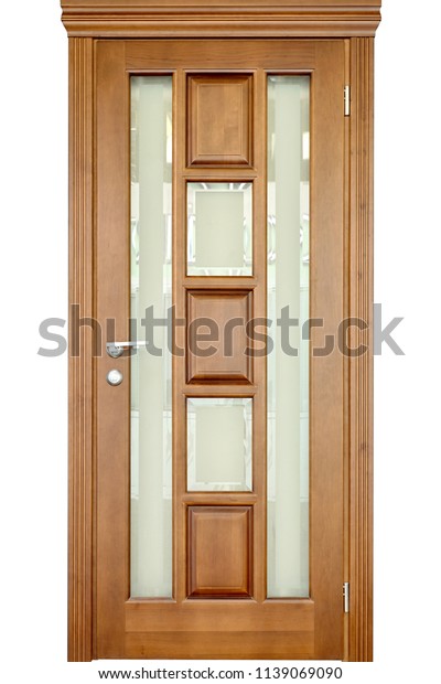 Wooden Interior Door Rhickory Walnut Wood Stock Photo Edit