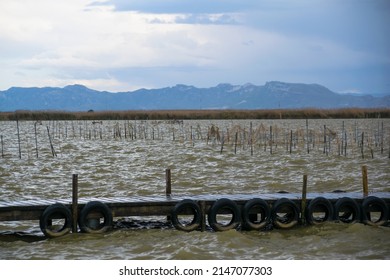 Wooden Jetty In La Albufera Natural Park In Valencia - Spain