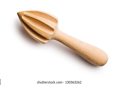 Wooden Juicer On White Background