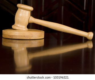 Wooden justice gavel and sound block