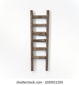 Wooden Ladder Isolated On White Background