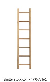 Wooden ladder isolated isolated on a white background. - Shutterstock ID 499575361