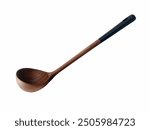 A wooden ladle, a versatile and essential kitchen tool ideal for serving soups, stews, and sauces while adding a rustic charm to any culinary experience.