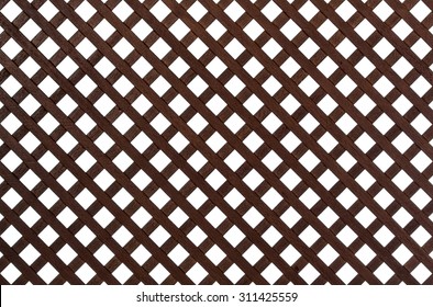 Wooden Lattice, Isolated On White Background