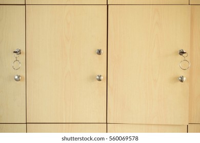 Wooden lockers in fitness