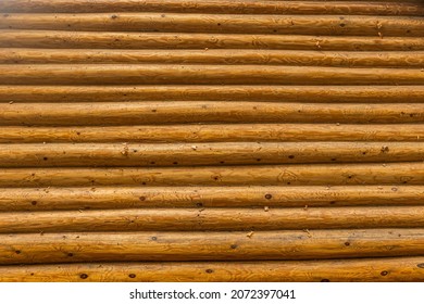 Wooden Log House Wall. Background Texture