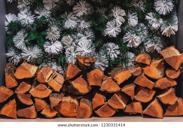 Wooden Logs Fireplace Wooden Logs On Stock Image Download Now