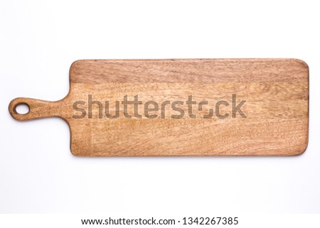 Wooden long kitchen board on a white background top view isolated Stock photo © 