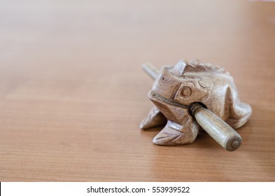 Wooden Lucky Frog - Horizontal View