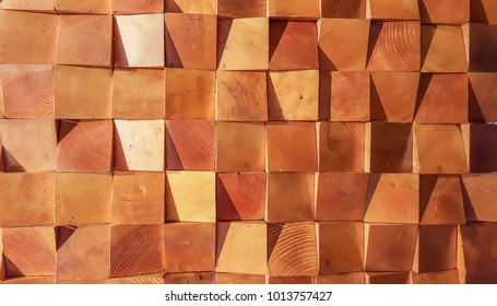 The wooden is made of rectangular shape to form a wall to look strange.
