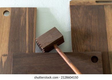 Wooden Mallet And Chopping Boards