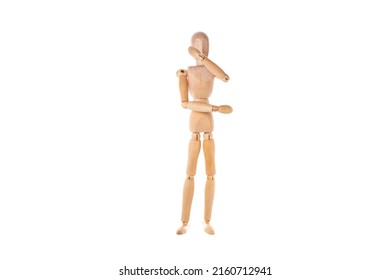 wooden man in martial arts stand isolated on white background. Stretch concept. High quality photo - Powered by Shutterstock