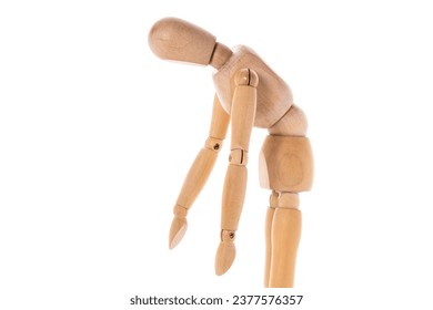 A wooden mannequin with a bent head. This versatile image can be used in various creative projects or as a visual representation of deep thought or contemplation. - Powered by Shutterstock