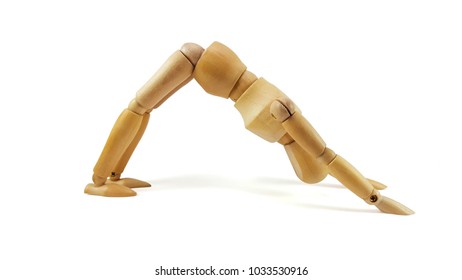 Wooden mannequin Do yoga exercises as an example to follow on white background and clipping path. - Powered by Shutterstock