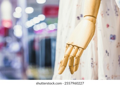 Wooden mannequin hand in women's clothing - Powered by Shutterstock