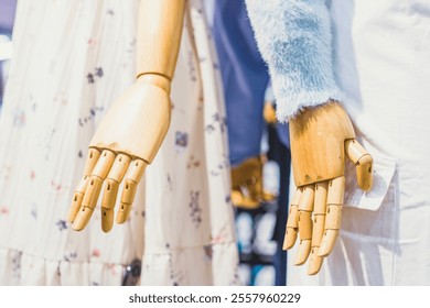 Wooden mannequin hand in women's clothing - Powered by Shutterstock