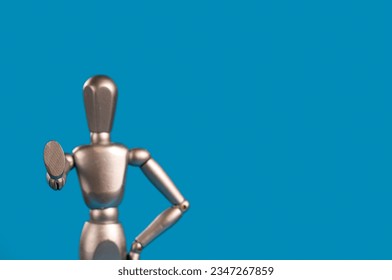 A wooden mannequin holds his hand in front of him. A gesture to stop. The concept of protest. - Powered by Shutterstock