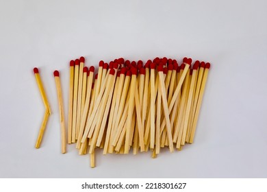 Wooden Matches With Red Heads