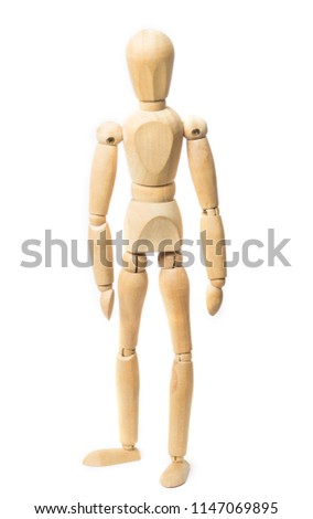 A wooden model of a man