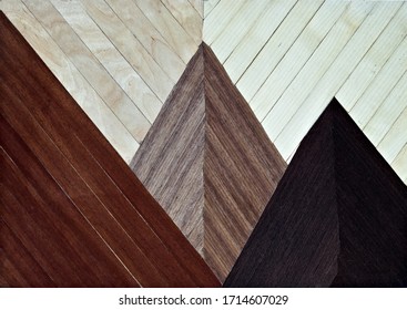 Wooden Mosaic, Wooden Inlay, Mountain Peaks	
