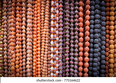 Wooden Necklaces. Rudraksha Japamala