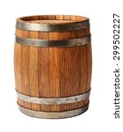 Wooden oak barrel isolated on white background