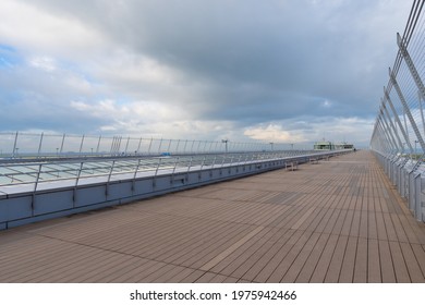 Wooden Observation Deck At The Scenic Airport