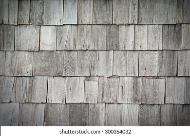 Wooden old retro style roof texture on old house