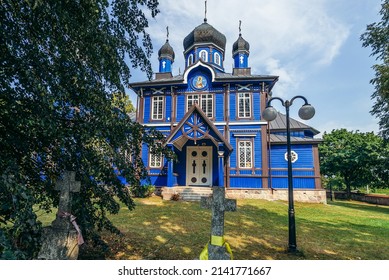 Wooden Orthodox church of the Protection of the Holy Virgin in Puchly village, Podlasie region of Poland