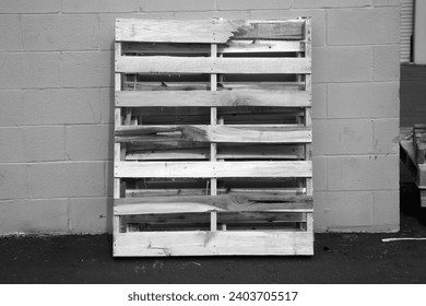 Wooden Pallets. Wooden pallets Stacked upon each other. Transportation and storage. Wooden pallets in a Driveway.
Wooden pallets. Flat design, top view, front and side view. Storage. Black and White. - Powered by Shutterstock