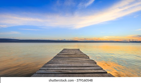 Wooden path in the water