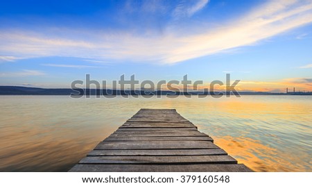 Wooden path in the water