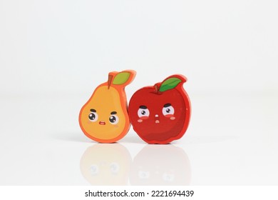 wooden pazel with fruit motif. educational pazels for kids. - Shutterstock ID 2221694439